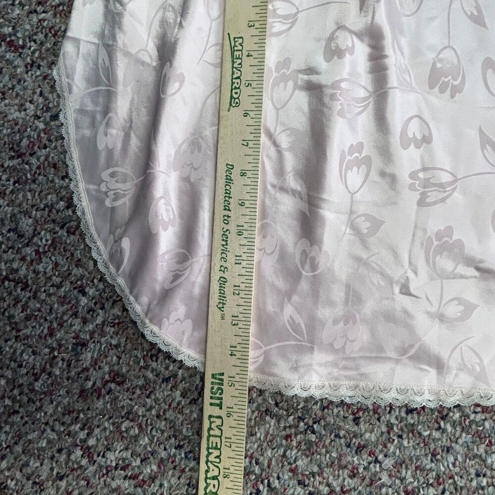 VTG Christian Dior Women's Pink Floral Jacquard Satin Lace Trim Nightgown Sz M - Picture 15 of 15